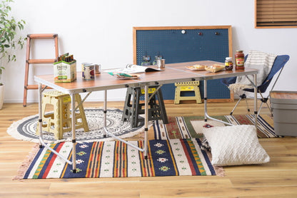 フォールディングテーブル アウトドアテーブル ワイドテーブル 折りたたみテーブル テーブル 横幅180cm 高さ調節 3段階調節 収納 キャンプ BBQ アウトドア 軽量 コンパクト ベランピング(代引不可)