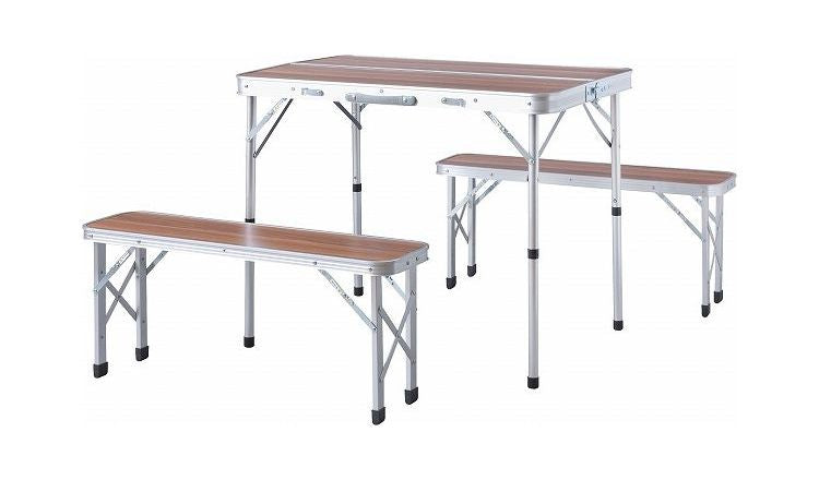 フォールディングテーブル フォールディングベンチ テーブル&ベンチセット 折りたたみ 持ち運び キャンプ BBQ アウトドア 軽量 コンパクト ベランピング おうちキャンプ(代引不可)