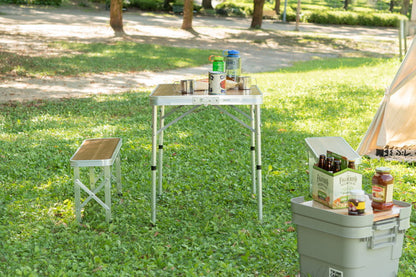 フォールディングテーブル フォールディングベンチ テーブル&ベンチセット 折りたたみ 持ち運び キャンプ BBQ アウトドア 軽量 コンパクト ベランピング おうちキャンプ(代引不可)