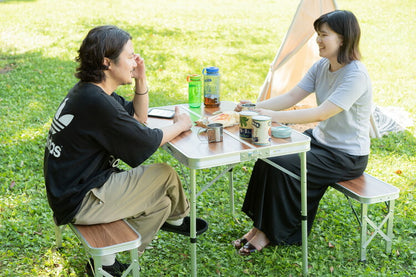 フォールディングテーブル フォールディングベンチ テーブル&ベンチセット 折りたたみ 持ち運び キャンプ BBQ アウトドア 軽量 コンパクト ベランピング おうちキャンプ(代引不可)