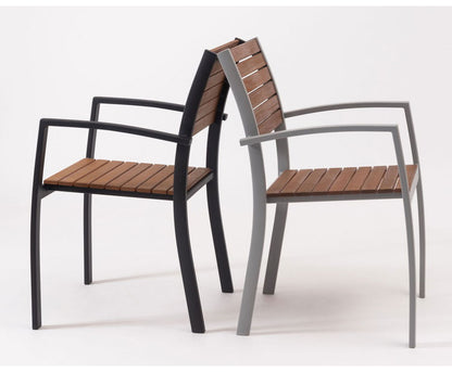 オリー チェア チェア イス 椅子 天然木 ガーデン 庭 屋外 テラス アルミ かわいい おしゃれ ブラック 黒 インテリア 省スペース 新生活 一人暮らし(代引不可)