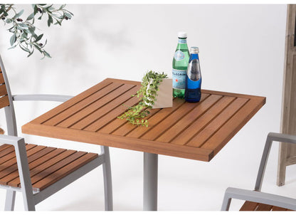 オリー カフェテーブル カフェテーブル 机 天然木 アルミ ガーデン 庭 シンプル 2人 アジャスター付き おしゃれ かわいい ブラック インテリア 省スペース 新生活 一人暮らし(代引不可)