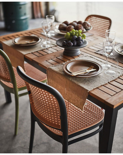 オリー ダイニングテーブル ダイニングテーブル 天然木 ガーデン 庭 屋外 テラス アルミ パラソルホール アジャスター かわいい おしゃれ ブラック 黒 インテリア 省スペース 新生活 一人暮らし(代引不可)