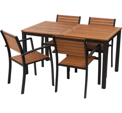 オリー ダイニングテーブル ダイニングテーブル 天然木 ガーデン 庭 屋外 テラス アルミ パラソルホール アジャスター かわいい おしゃれ ブラック 黒 インテリア 省スペース 新生活 一人暮らし(代引不可)