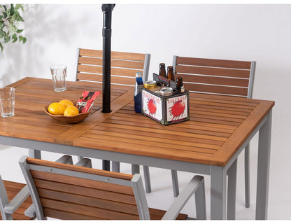 オリー ダイニングテーブル ダイニングテーブル 天然木 ガーデン 庭 屋外 テラス アルミ パラソルホール アジャスター かわいい おしゃれ ブラック 黒 インテリア 省スペース 新生活 一人暮らし(代引不可)