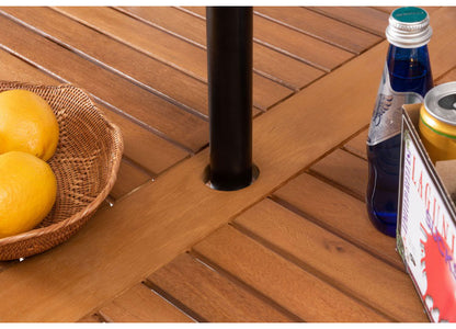 オリー ダイニングテーブル ダイニングテーブル 天然木 ガーデン 庭 屋外 テラス アルミ パラソルホール アジャスター かわいい おしゃれ ブラック 黒 インテリア 省スペース 新生活 一人暮らし(代引不可)