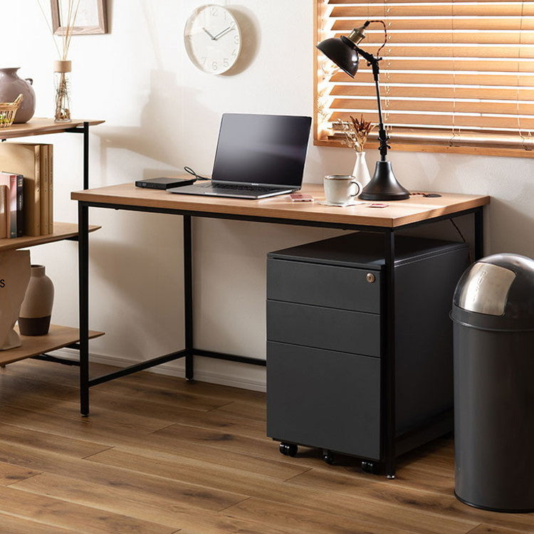 デスク パソコンデスク 120cm 学習机 勉強机 机 おしゃれ 木目調 ナチュラル スチール脚 オフィスデスク シンプルデスク テーブル 在宅勤務 テレワーク リモートワーク(代引不可)