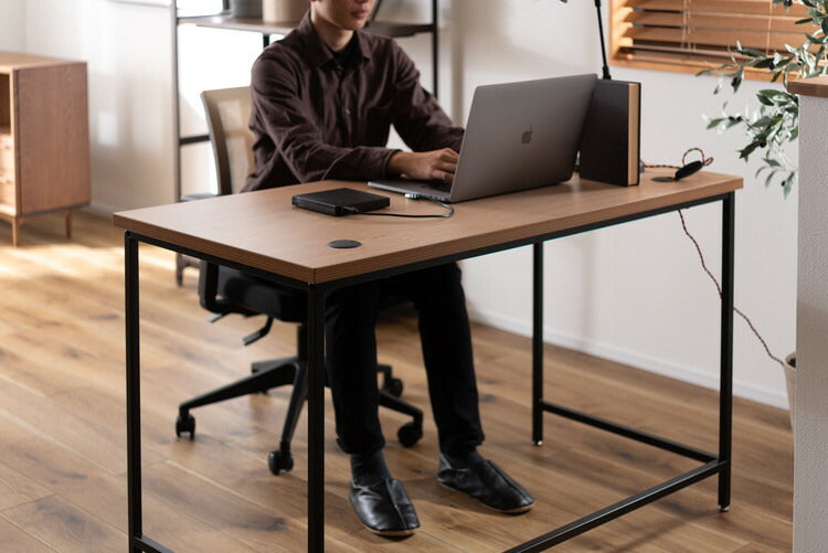 デスク パソコンデスク 120cm 学習机 勉強机 机 おしゃれ 木目調 ナチュラル スチール脚 オフィスデスク シンプルデスク テーブル 在宅勤務 テレワーク リモートワーク(代引不可)