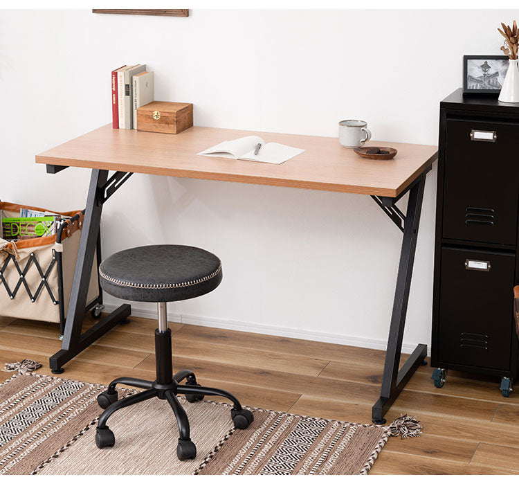 デスク 幅120cm パソコンデスク 学習机 勉強机 机 おしゃれ 木目調 ナチュラル スチール脚 オフィスデスク シンプルデスク テーブル 在宅勤務 テレワーク リモートワーク アジャスター(代引不可)