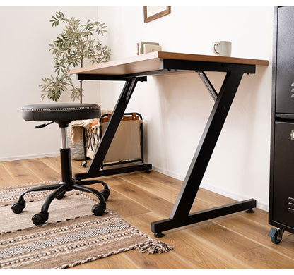 デスク 幅120cm パソコンデスク 学習机 勉強机 机 おしゃれ 木目調 ナチュラル スチール脚 オフィスデスク シンプルデスク テーブル 在宅勤務 テレワーク リモートワーク アジャスター(代引不可)