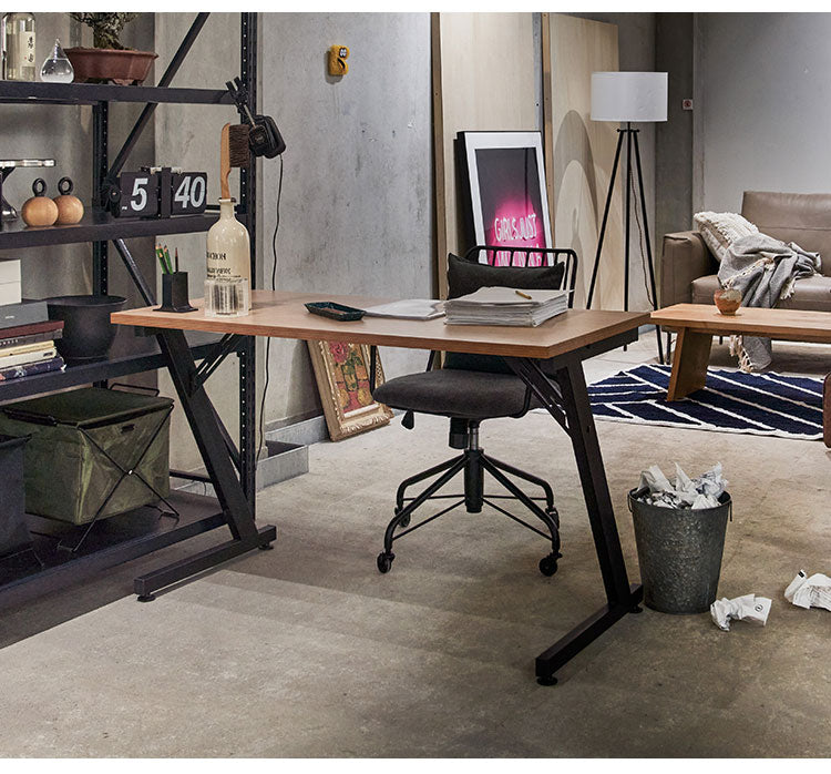デスク 幅120cm パソコンデスク 学習机 勉強机 机 おしゃれ 木目調 ナチュラル スチール脚 オフィスデスク シンプルデスク テーブル 在宅勤務 テレワーク リモートワーク アジャスター(代引不可)