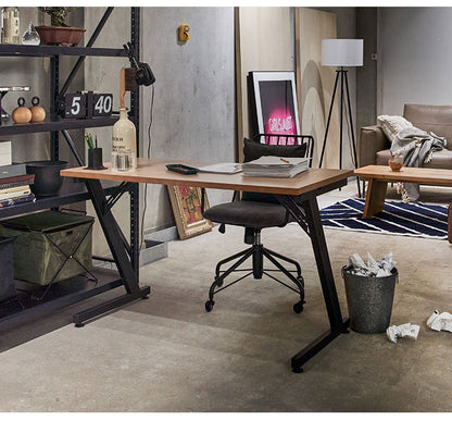 デスク 幅120cm パソコンデスク 学習机 勉強机 机 おしゃれ 木目調 ナチュラル スチール脚 オフィスデスク シンプルデスク テーブル 在宅勤務 テレワーク リモートワーク アジャスター(代引不可)