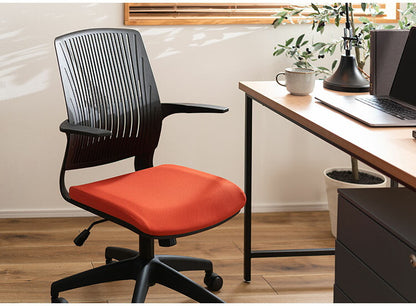 デスクチェア オフィスチェア チェア おしゃれ 椅子 キャスター付き 回転式 昇降機能 ロッキング機能 オフィス PC 肘付き ブラック グレー オレンジ ブルー グリーン(代引不可)