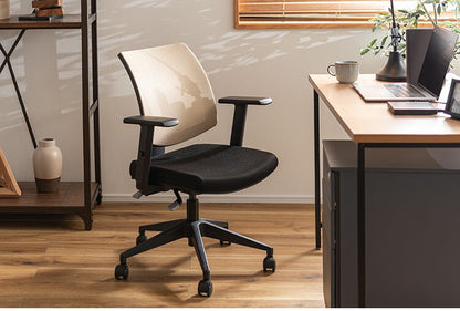 デスクチェア オフィスチェア チェア おしゃれ 椅子 キャスター付き 回転式 昇降機能 ロッキング機能 レバー式リクライニング オフィス PC 肘付き ベージュ ブルー オレンジ(代引不可)