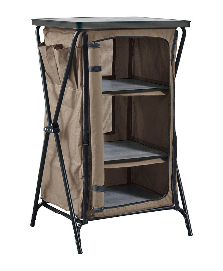 フォールディングキャビネット3D ラック キャビネット 3段 収納棚 おしゃれ 折りたたみ式 アウトドア コンパクト 持ち運び 布製 隠せる グレー ブラウン 新生活 母の日(代引不可)