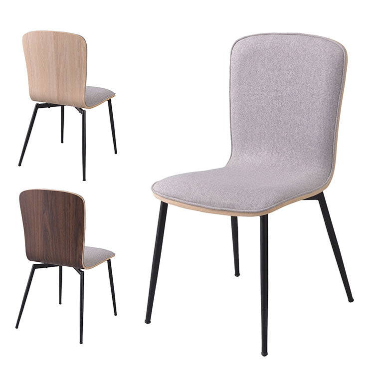 チェア ダイニングチェア アームレスチェア 北欧 木製 アームレス 肘なし おしゃれ ブラウン グレー スチール脚 ファブリック シンプル(代引不可)