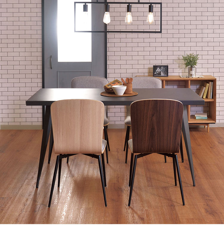 チェア ダイニングチェア アームレスチェア 北欧 木製 アームレス 肘なし おしゃれ ブラウン グレー スチール脚 ファブリック シンプル(代引不可)