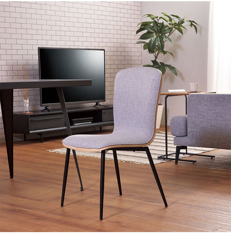 チェア ダイニングチェア アームレスチェア 北欧 木製 アームレス 肘なし おしゃれ ブラウン グレー スチール脚 ファブリック シンプル(代引不可)