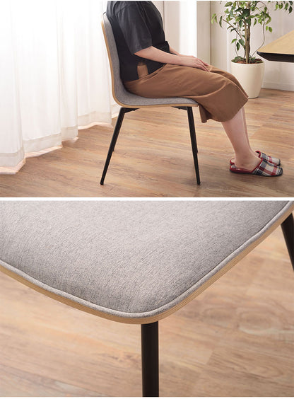 チェア ダイニングチェア アームレスチェア 北欧 木製 アームレス 肘なし おしゃれ ブラウン グレー スチール脚 ファブリック シンプル(代引不可)