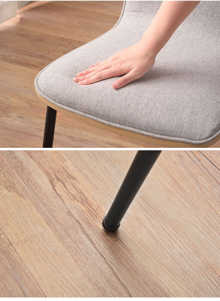 チェア ダイニングチェア アームレスチェア 北欧 木製 アームレス 肘なし おしゃれ ブラウン グレー スチール脚 ファブリック シンプル(代引不可)