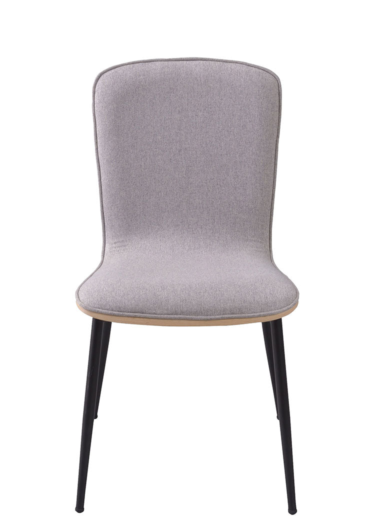 チェア ダイニングチェア アームレスチェア 北欧 木製 アームレス 肘なし おしゃれ ブラウン グレー スチール脚 ファブリック シンプル(代引不可)