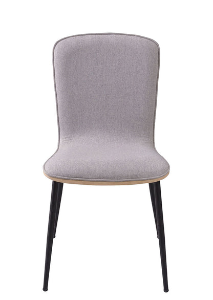 チェア ダイニングチェア アームレスチェア 北欧 木製 アームレス 肘なし おしゃれ ブラウン グレー スチール脚 ファブリック シンプル(代引不可)