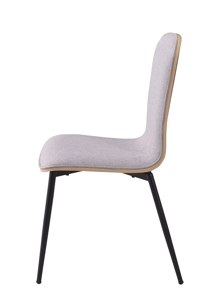 チェア ダイニングチェア アームレスチェア 北欧 木製 アームレス 肘なし おしゃれ ブラウン グレー スチール脚 ファブリック シンプル(代引不可)