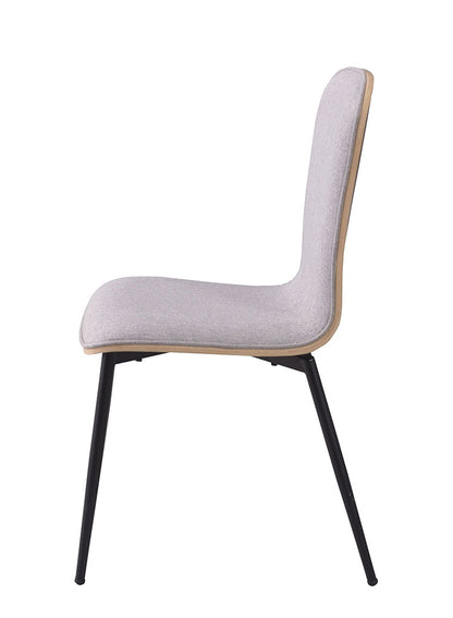 チェア ダイニングチェア アームレスチェア 北欧 木製 アームレス 肘なし おしゃれ ブラウン グレー スチール脚 ファブリック シンプル(代引不可)