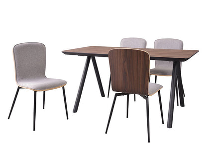 チェア ダイニングチェア アームレスチェア 北欧 木製 アームレス 肘なし おしゃれ ブラウン グレー スチール脚 ファブリック シンプル(代引不可)