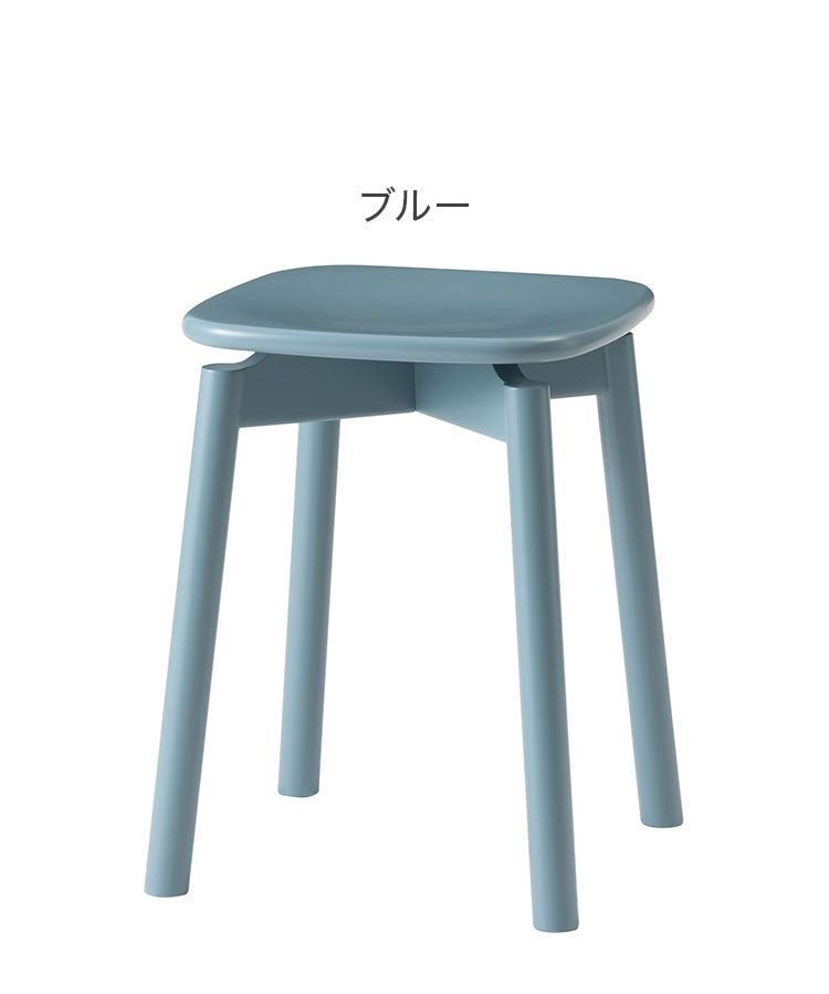 スツール 椅子 イス いす 木製 天然木 コンパクト ブルー 青 コンパクト サイドテーブル ディスプレイ 玄関 デスク シンプル ダイニング かわいい ラッカー塗装 軽量 おしゃれ(代引不可)