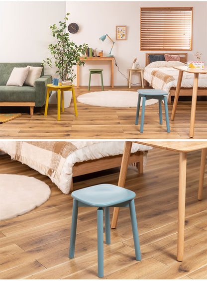 スツール 椅子 イス いす 木製 天然木 コンパクト ブルー 青 コンパクト サイドテーブル ディスプレイ 玄関 デスク シンプル ダイニング かわいい ラッカー塗装 軽量 おしゃれ(代引不可)