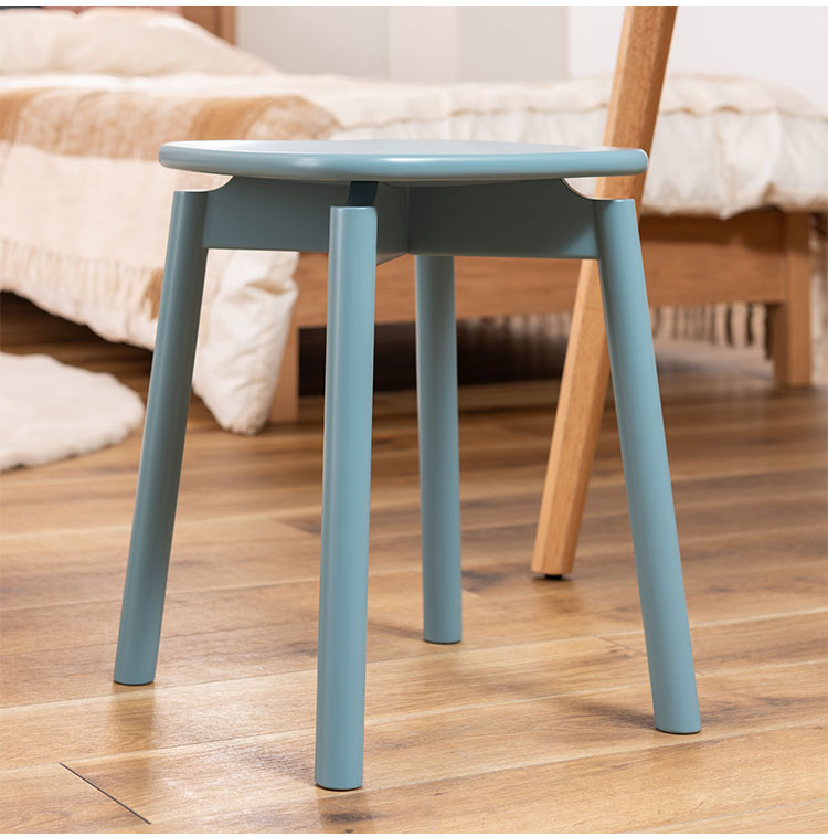 スツール 椅子 イス いす 木製 天然木 コンパクト ブルー 青 コンパクト サイドテーブル ディスプレイ 玄関 デスク シンプル ダイニング かわいい ラッカー塗装 軽量 おしゃれ(代引不可)