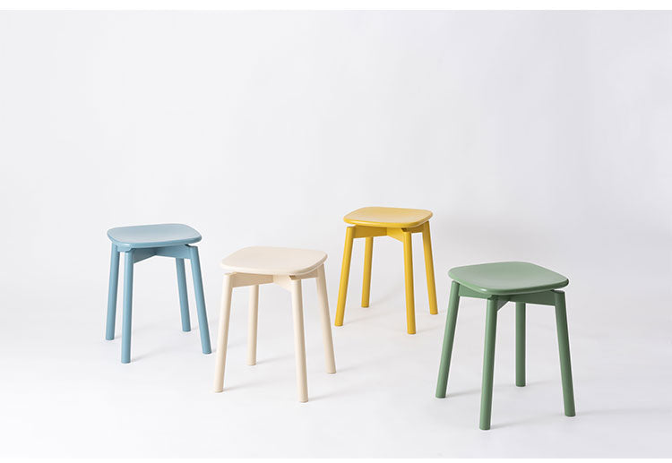 スツール 椅子 イス いす 木製 天然木 コンパクト ブルー 青 コンパクト サイドテーブル ディスプレイ 玄関 デスク シンプル ダイニング かわいい ラッカー塗装 軽量 おしゃれ(代引不可)