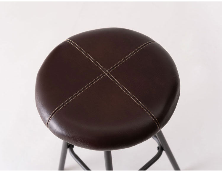 スツール レザー チェア 脚部スチール 円形 おしゃれ リビング ダイニング 丸形 リモートワーク 在宅ワーク 椅子 いす イス チェア チェアー かわいい シンプル 玄関 ディスプレイ 家具(代引不可)