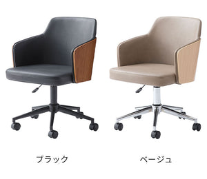 デスクチェア PC-180 東谷 オフィスチェア 昇降機能付 キャスター付き ソフトレザー 木目調 デスクチェア パソコンチェア イス 椅子 PCチェア おしゃれ シンプル モダン 回転チェア ワークチェア(代引不可)