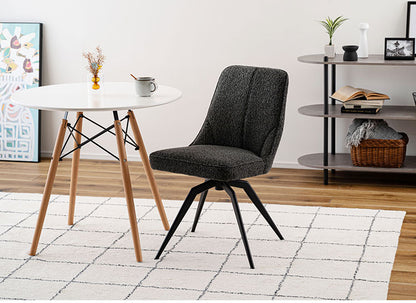 回転チェア PC-181 東谷 チェア 回転 ダイニングチェア パーソナルチェア デスクチェア イス 椅子 チェアー 背もたれ 肘なし アームレス 座面高49cm 布地 ファブリック クッション 座面 グレー(代引不可)