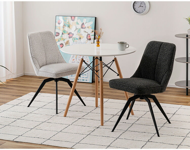 回転チェア PC-181 東谷 チェア 回転 ダイニングチェア パーソナルチェア デスクチェア イス 椅子 チェアー 背もたれ 肘なし アームレス 座面高49cm 布地 ファブリック クッション 座面 グレー(代引不可)