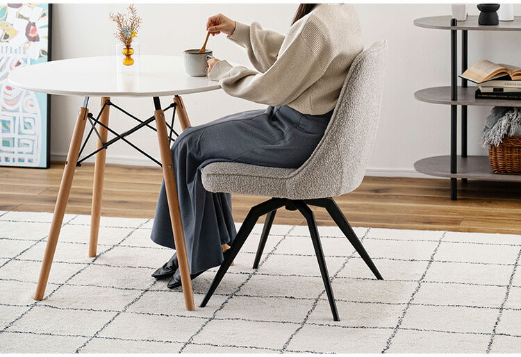 回転チェア PC-181 東谷 チェア 回転 ダイニングチェア パーソナルチェア デスクチェア イス 椅子 チェアー 背もたれ 肘なし アームレス 座面高49cm 布地 ファブリック クッション 座面 グレー(代引不可)