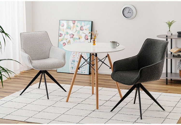 回転アームチェア PC-182 東谷 チェア 回転 ダイニングチェア パーソナルチェア デスクチェア イス 椅子 チェアー 背もたれ 肘付き 肘掛け アームレスト 座面高49cm 布地 ファブリック(代引不可)