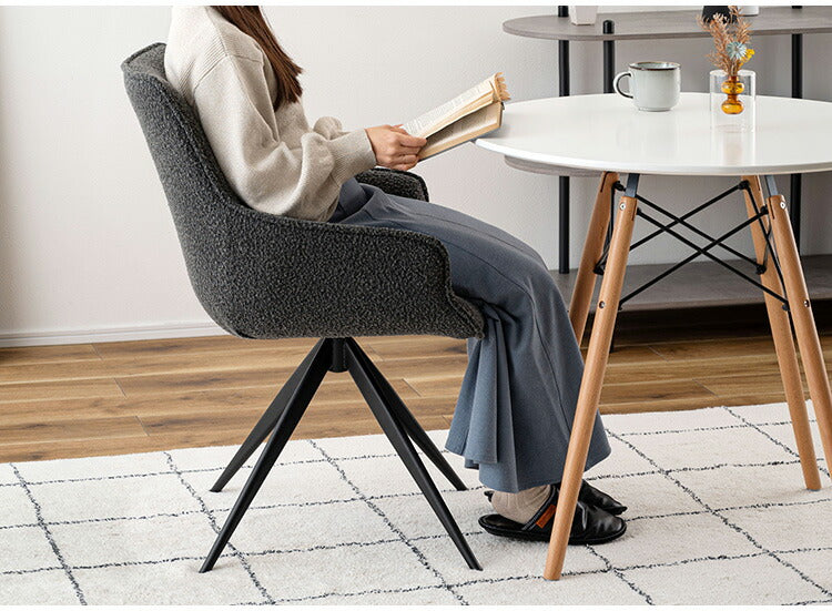 回転アームチェア PC-182 東谷 チェア 回転 ダイニングチェア パーソナルチェア デスクチェア イス 椅子 チェアー 背もたれ 肘付き 肘掛け アームレスト 座面高49cm 布地 ファブリック(代引不可)