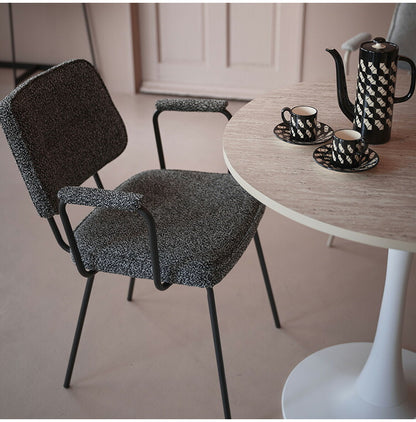 アームチェア PC-183 東谷 ダイニングチェア アームチェア 肘掛けあり 肘つき 肘あり アームレスト スチール ブークレ ブークレ生地 おしゃれ シンプル モダン スタイリッシュ インダストリアル(代引不可)