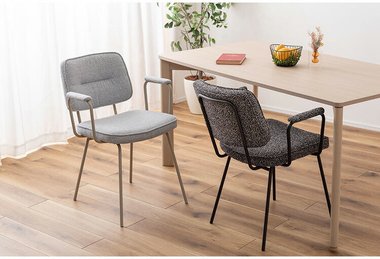 アームチェア PC-183 東谷 ダイニングチェア アームチェア 肘掛けあり 肘つき 肘あり アームレスト スチール ブークレ ブークレ生地 おしゃれ シンプル モダン スタイリッシュ インダストリアル(代引不可)