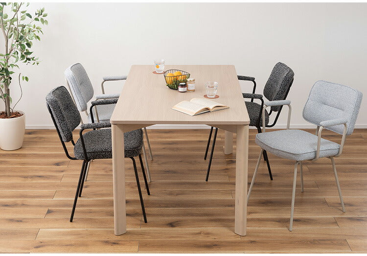 アームチェア PC-183 東谷 ダイニングチェア アームチェア 肘掛けあり 肘つき 肘あり アームレスト スチール ブークレ ブークレ生地 おしゃれ シンプル モダン スタイリッシュ インダストリアル(代引不可)