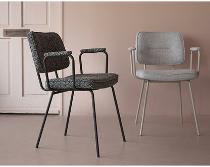 アームチェア PC-183 東谷 ダイニングチェア アームチェア 肘掛けあり 肘つき 肘あり アームレスト スチール ブークレ ブークレ生地 おしゃれ シンプル モダン スタイリッシュ インダストリアル(代引不可)