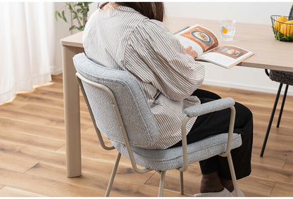 アームチェア PC-183 東谷 ダイニングチェア アームチェア 肘掛けあり 肘つき 肘あり アームレスト スチール ブークレ ブークレ生地 おしゃれ シンプル モダン スタイリッシュ インダストリアル(代引不可)