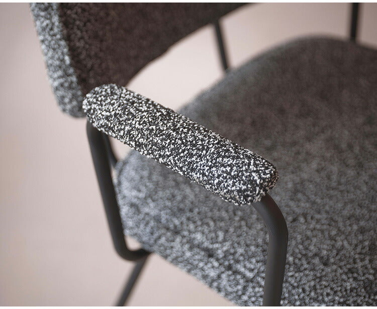 アームチェア PC-183 東谷 ダイニングチェア アームチェア 肘掛けあり 肘つき 肘あり アームレスト スチール ブークレ ブークレ生地 おしゃれ シンプル モダン スタイリッシュ インダストリアル(代引不可)