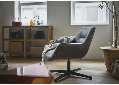 ラウンジチェア PC-185 東谷 ラウンジチェア パーソナルチェア 回転式 混色生地 ダークグレー イス 椅子 クッション性 おしゃれ シンプル モダン 回転チェア ワークチェア 在宅勤務 テレワーク(代引不可)