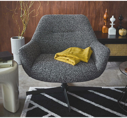 ラウンジチェア PC-185 東谷 ラウンジチェア パーソナルチェア 回転式 混色生地 ダークグレー イス 椅子 クッション性 おしゃれ シンプル モダン 回転チェア ワークチェア 在宅勤務 テレワーク(代引不可)