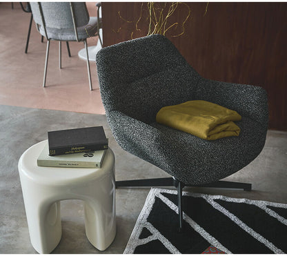 ラウンジチェア PC-185 東谷 ラウンジチェア パーソナルチェア 回転式 混色生地 ダークグレー イス 椅子 クッション性 おしゃれ シンプル モダン 回転チェア ワークチェア 在宅勤務 テレワーク(代引不可)