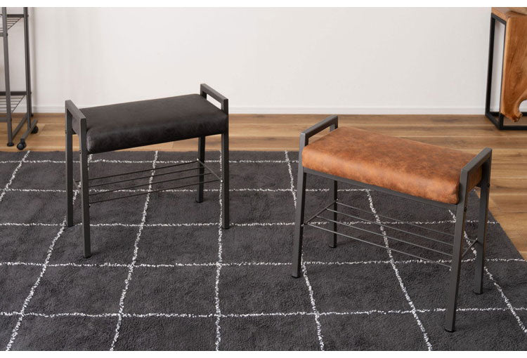 スツール スツール 収納あり 取っ手つき レザー風 棚付き アジャスター 椅子 チェア 椅子 背もたれなし チェアー モダン シンプル シック ブラック 黒 インテリア 北欧 おしゃれ 新生活(代引不可)